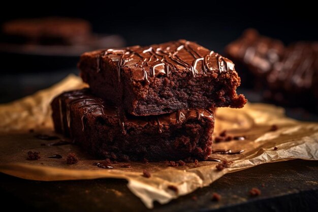 Foto ein stück schokoladenkuchen mit dem wort „gluten“ darauf.