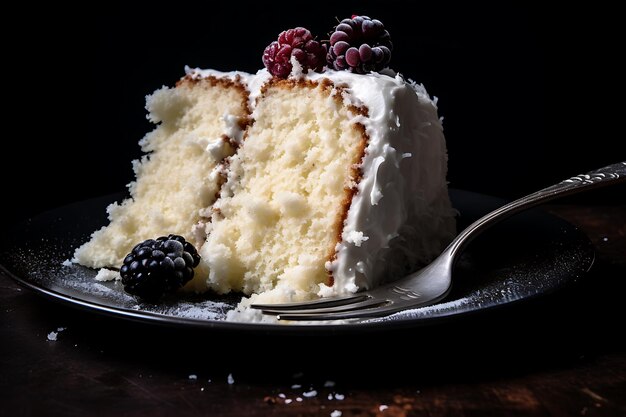 Ein Stück weißer Kuchen