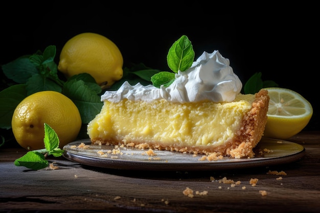 Foto ein stück zitronenkuchen