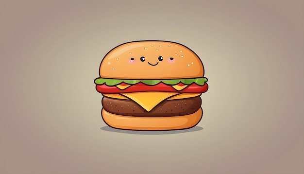 Foto ein süßer 3d-cartoon-hamburger