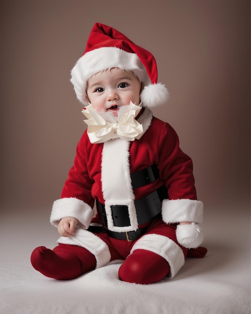 Foto ein süßer baby-weihnachtsmann