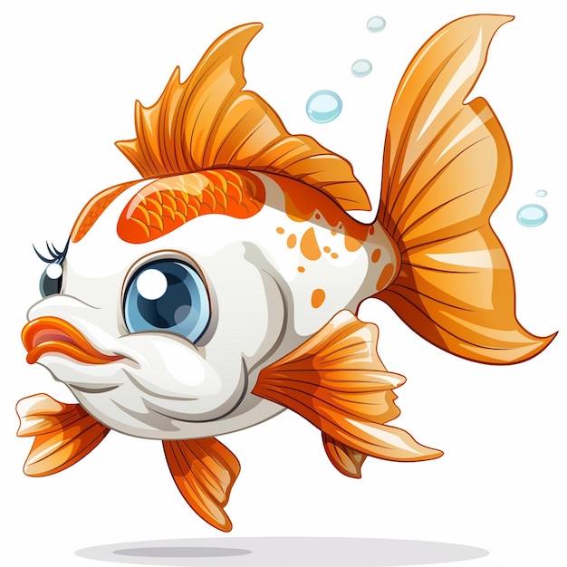 Ein süßer Fisch mit weißem Hintergrund