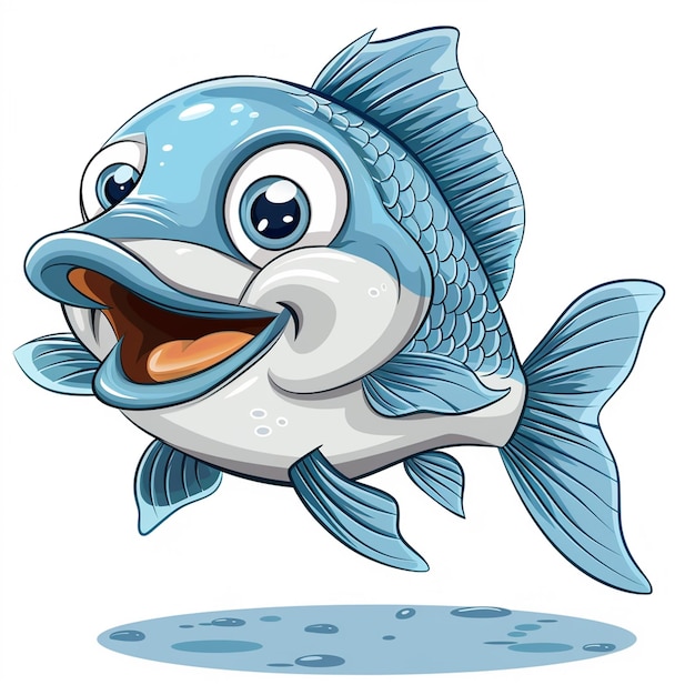 Ein süßer Fisch mit weißem Hintergrund