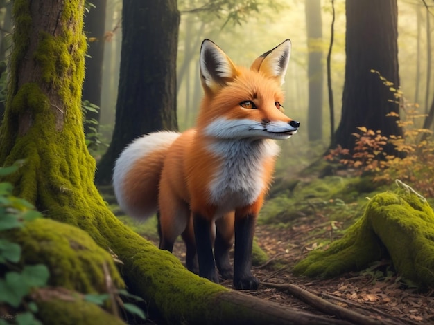 Ein süßer Fuchs im Wald