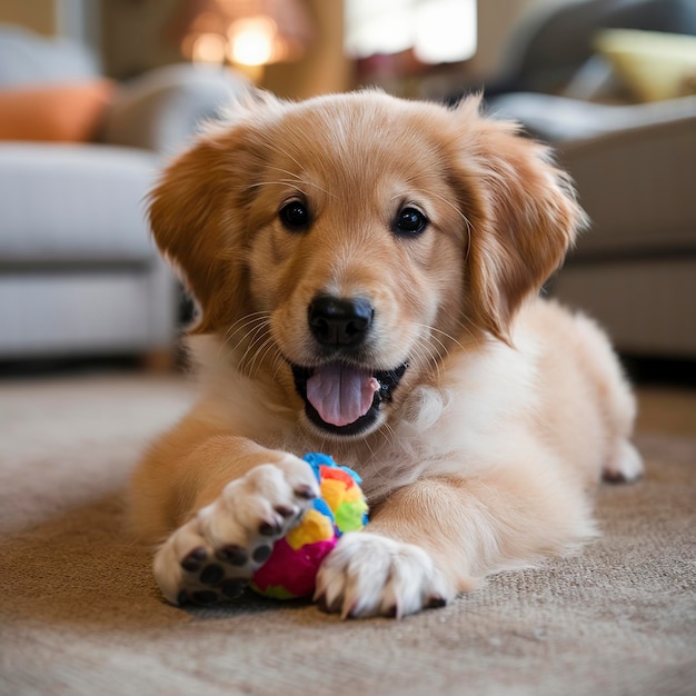 Foto ein süßer golden retriever welpe