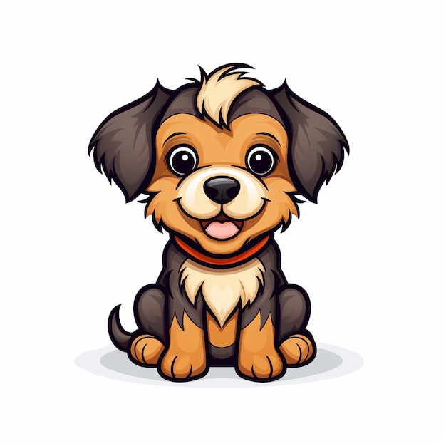 Ein süßer Hund im weißen Hintergrund Clipart-Vektor