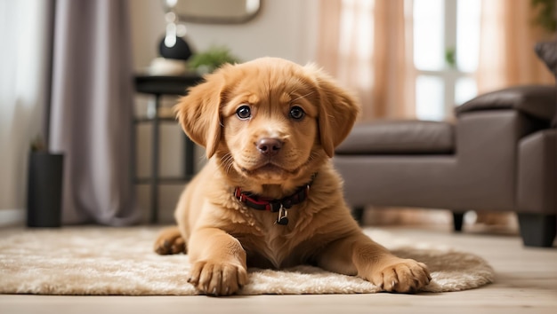 Ein süßer Labrador-Hund im Zimmer