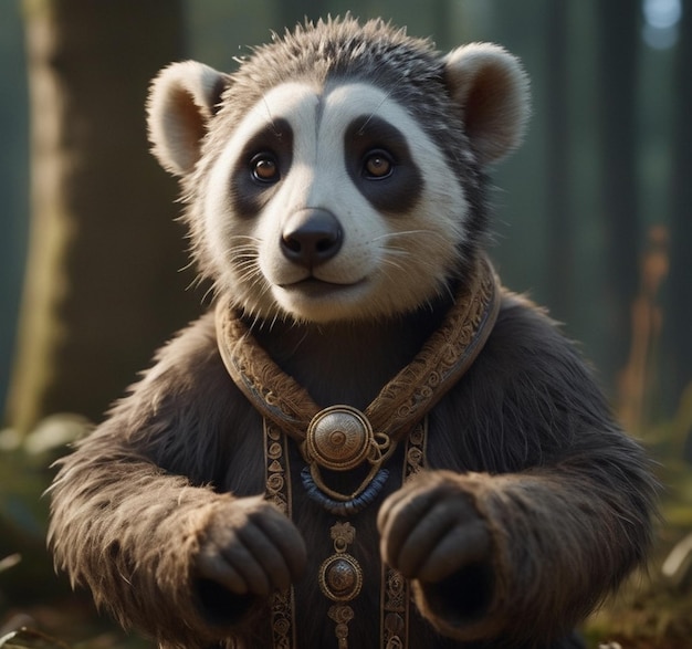 Ein süßes 3D-Rendering von Panda