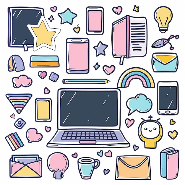 ein süßes Aufkleber-Set für Laptop-Planer
