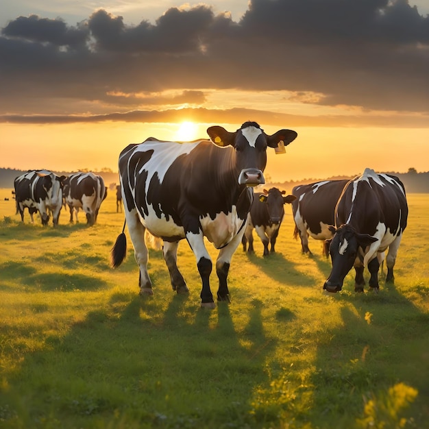 Ein süßes Fohlen läuft auf der grünen Wiese