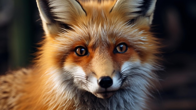Ein süßes Gesicht eines Fuchses-Tieres, Foto erzeugt von KI.