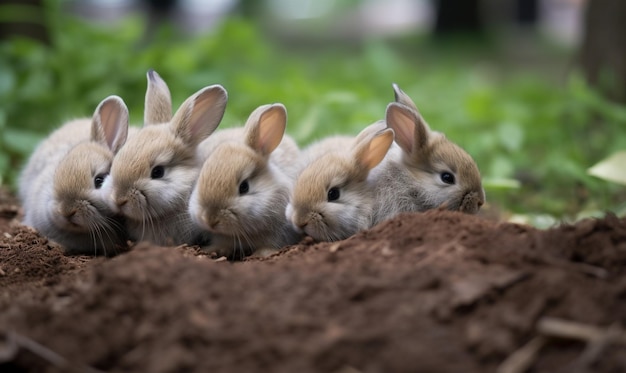 ein süßes Kaninchen im Gras