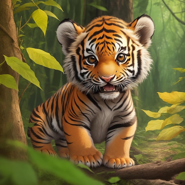 Ein süßes kleines Baby-Tiger