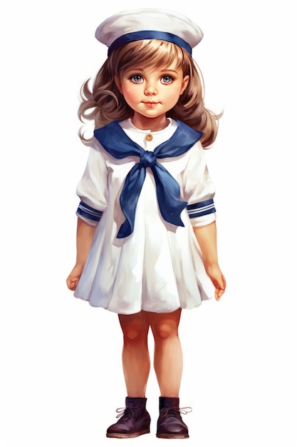 Ein süßes kleines Mädchen in Schuluniform