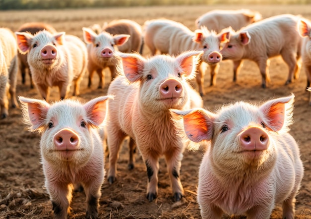 Ein süßes kleines Schwein auf der Farm