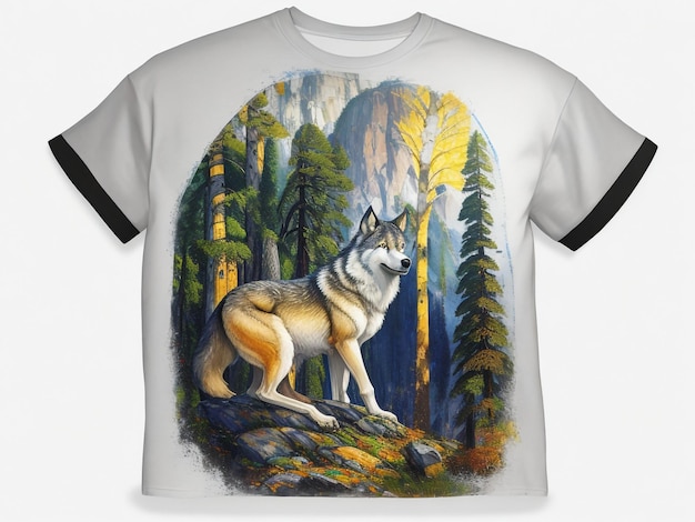 Ein T-Shirt-Design mit Wolf