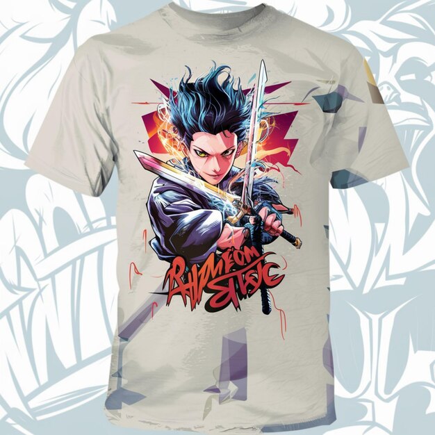 Ein T-Shirt mit einer Anime-Figur darauf