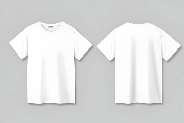 Ein T-Shirt-Mockup mit rein weißem Hintergrund, glatte, saubere Textur