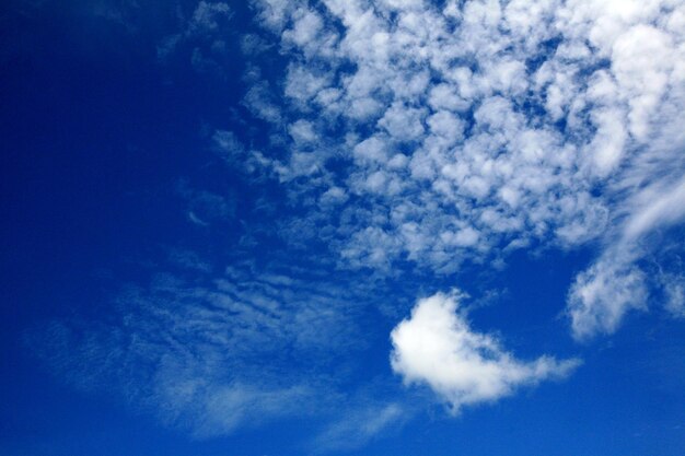 Ein Tag mit klarem Himmel und weißen Wolken