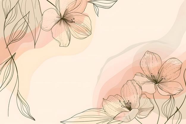 ein Tapeten mit Blumen und Blättern