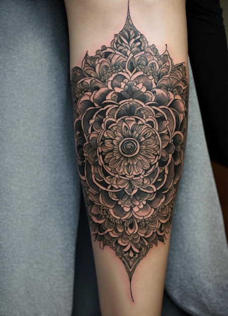 ein Tattoo von Blumen und eine Blume auf dem linken Arm