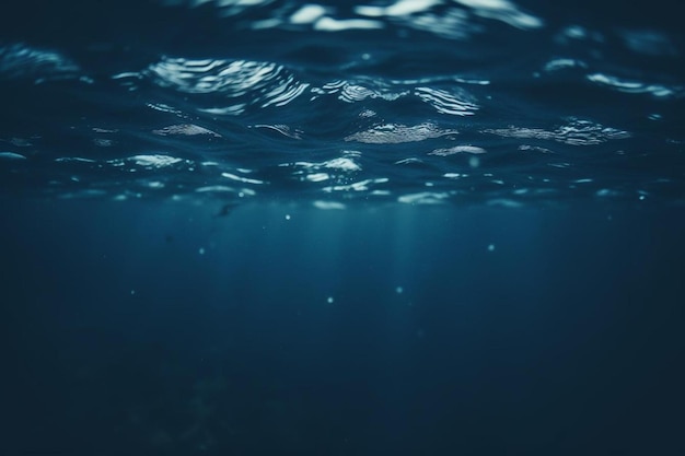 ein Taucher schwimmt unter Wasser vor einem blauen Hintergrund