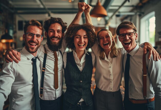 Ein Team von Fachleuten feiert den Erfolg