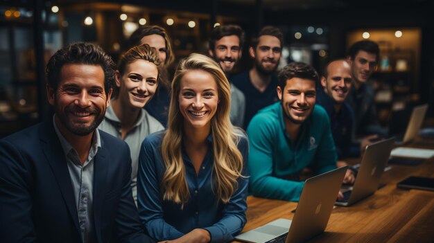 Ein Team von Fachleuten, sowohl Männern als auch Frauen, in einem modernen Büro