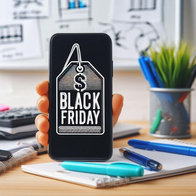 Ein Telefon mit einer Black Friday-Nachricht