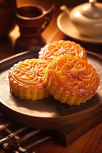 ein Teller mit Desserts mit dem Namen Macadamia darauf