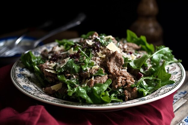 Ein Teller mit einem Salat darauf