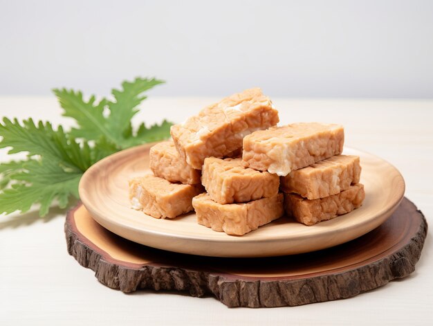 Ein Teller mit frittiertem Tempeh