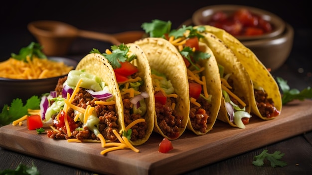 Ein Teller mit Tacos mit Beef Tacos darauf