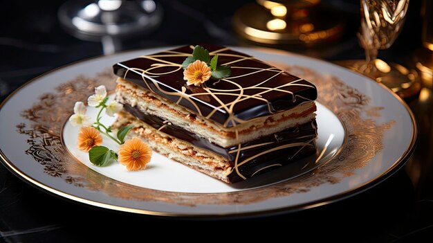 ein Teller mit zwei Desserts darauf