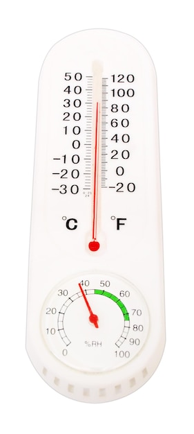 Foto ein thermometer, das die temperatur in grad celsius anzeigt.