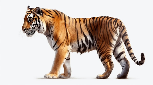 Ein Tiger auf einem weißen Hintergrund