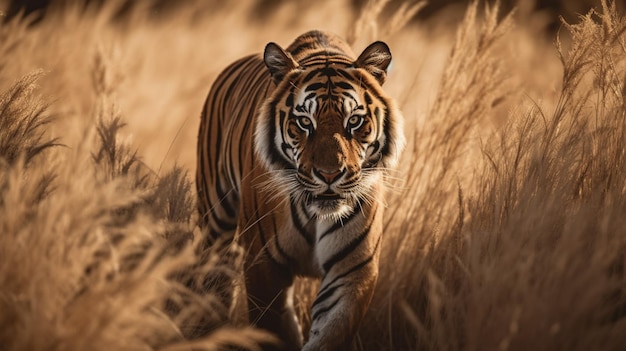 Ein Tiger im Gras
