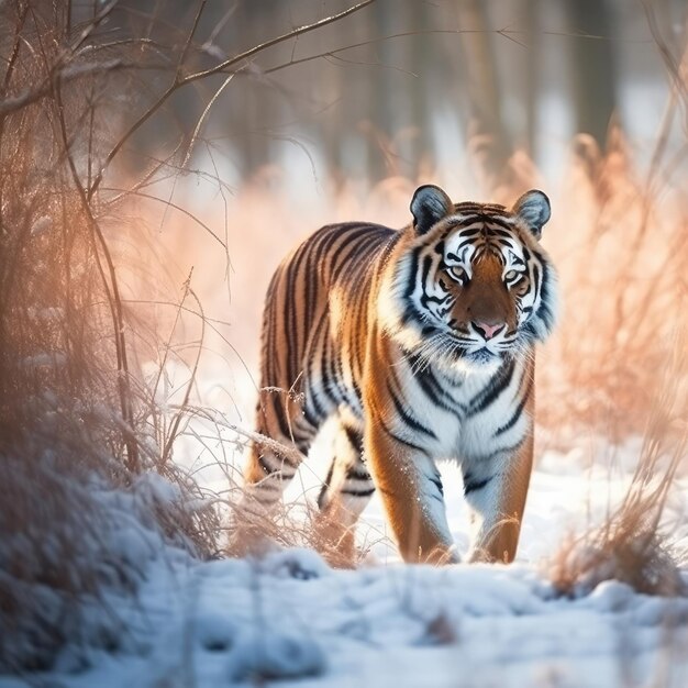 Ein Tiger im Schnee