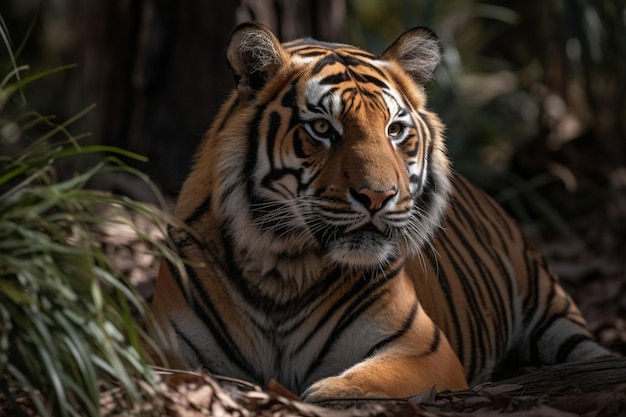 Ein Tiger im Wald im Zoo