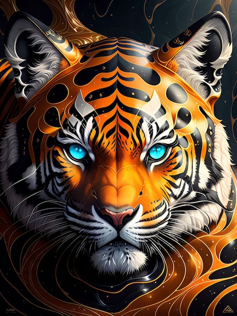 Ein Tiger mit blauen Augen