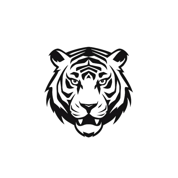 Ein Tigerkopf mit schwarzem Hintergrund
