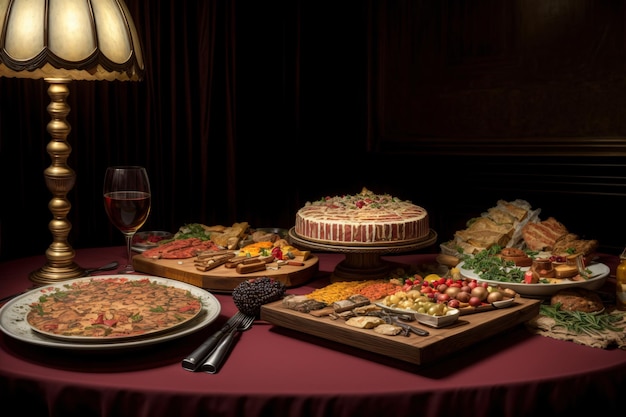 Ein Tisch mit vielen verschiedenen Arten von Lebensmitteln