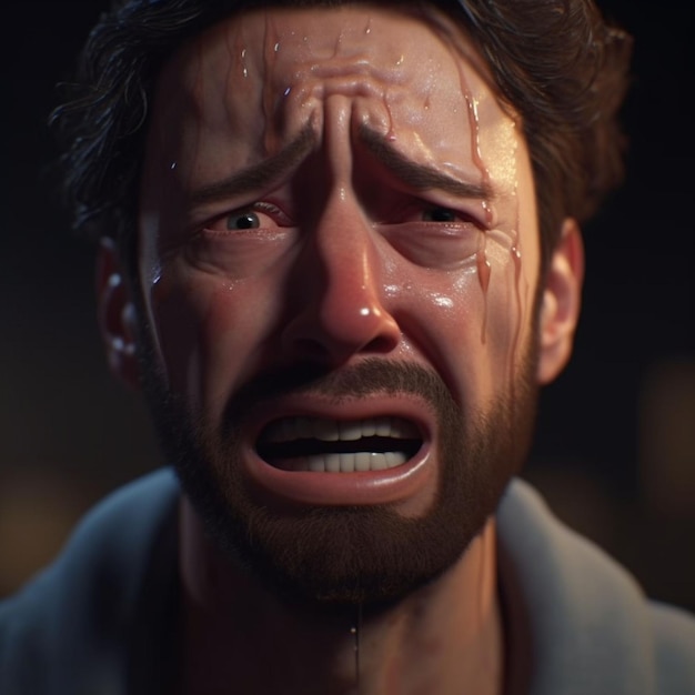 ein trauriger Mann, der weint