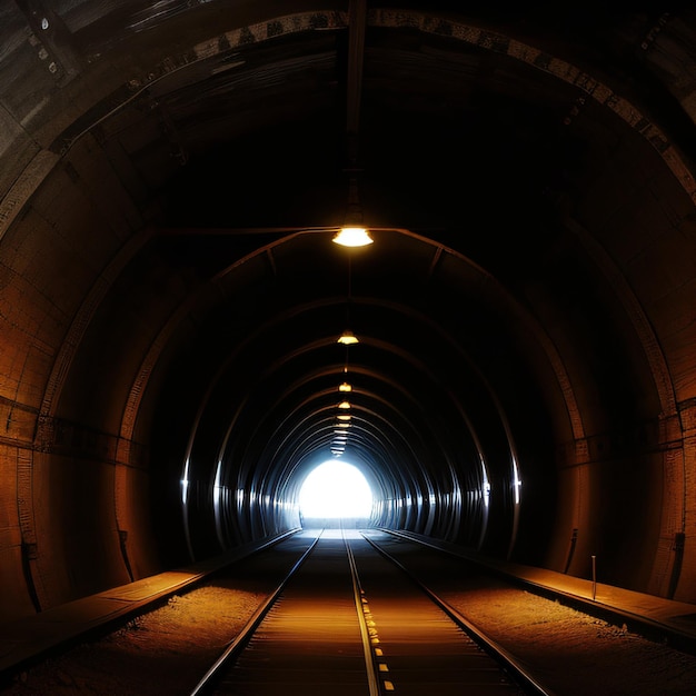 Foto ein tunnel mit einem licht am ende