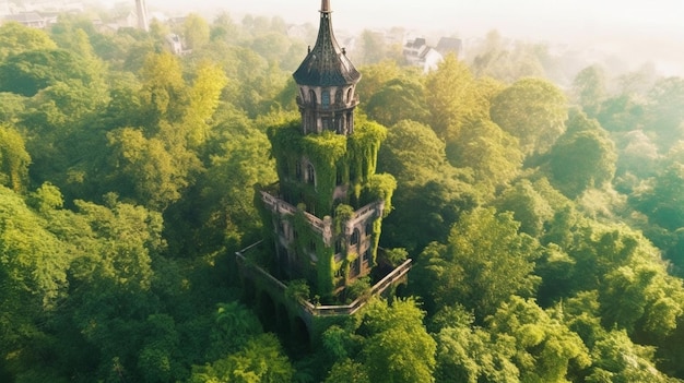 Ein Turm im Wald