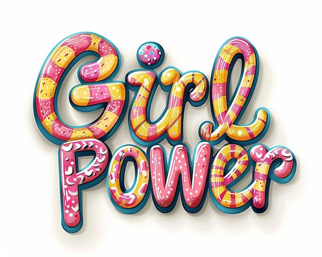 Ein typografisches Poster mit dem Slogan "Girl Power" auf weißem Hintergrund
