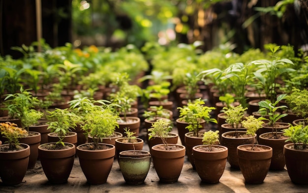 Ein üppiger und gemütlicher grüner Garten