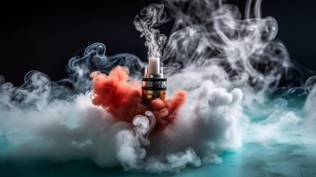 Ein Vape mit umgebenden Rauchwolken, erstellt mit generativer KI-Technologie