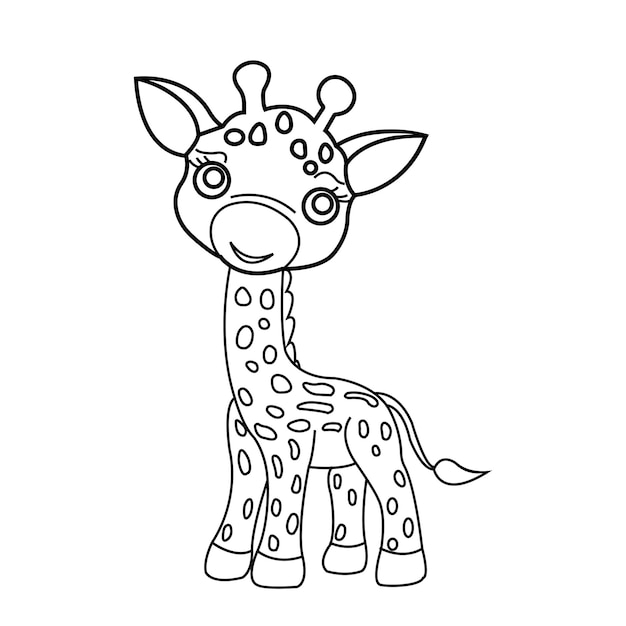 ein Vektor einer niedlichen Giraffe in Schwarz-Weiß-Farbgebung