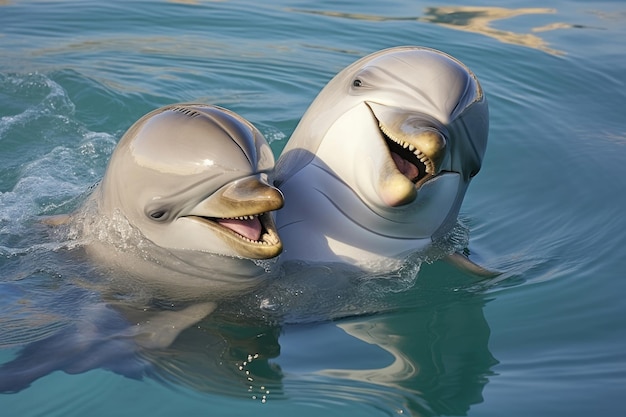 Ein verliebtes Delfinpaar aus nächster Nähe